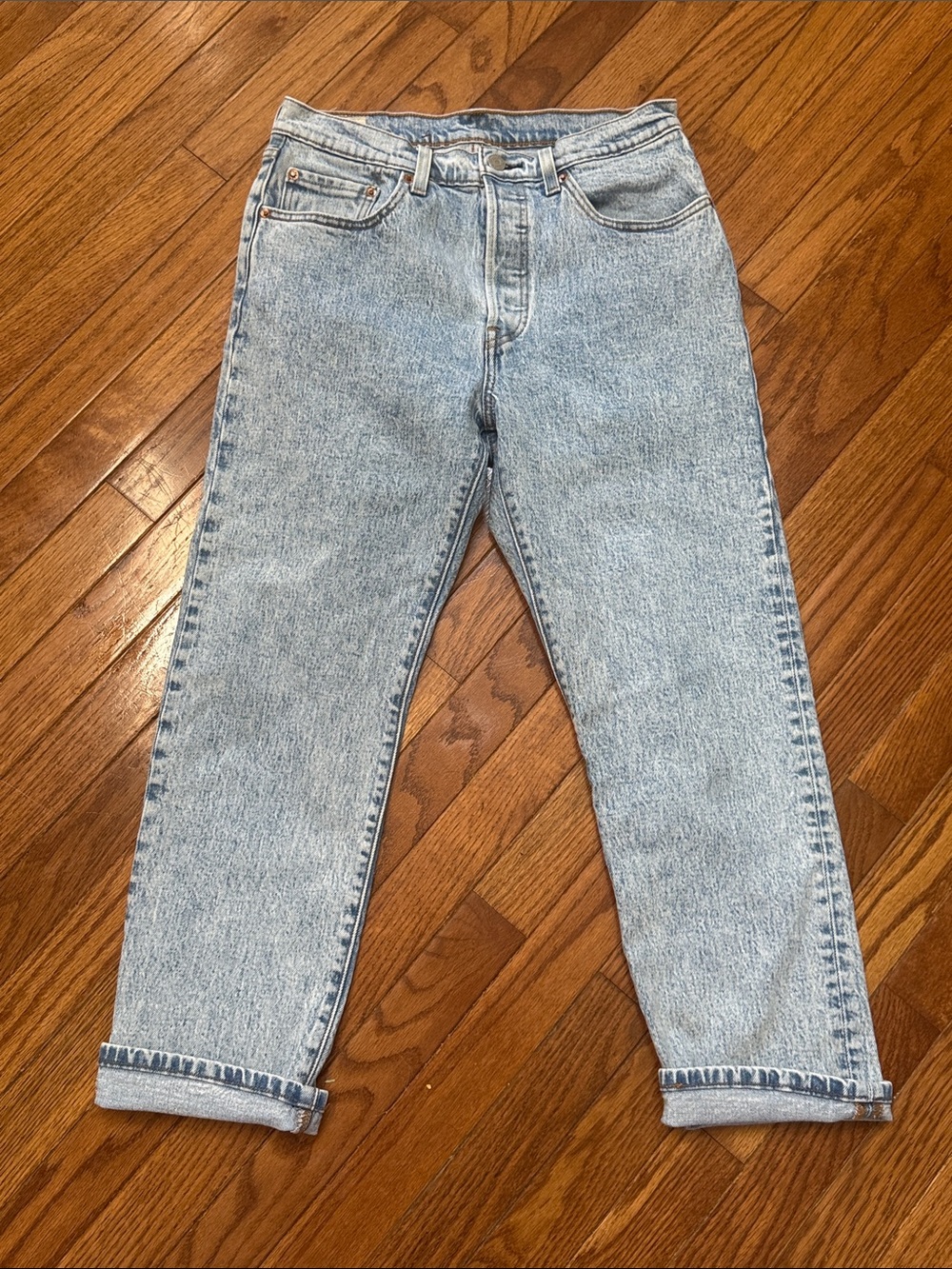 Levi’s women’s 501 Vintage Jeans button fly 28 x 26 cuffed